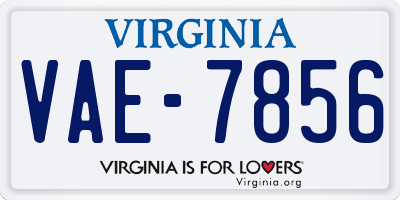 VA license plate VAE7856