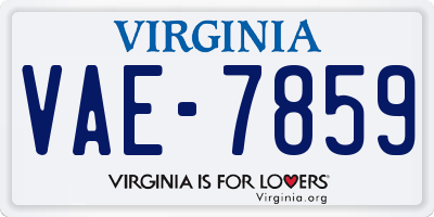 VA license plate VAE7859