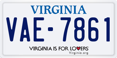 VA license plate VAE7861