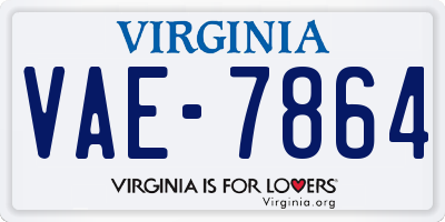 VA license plate VAE7864