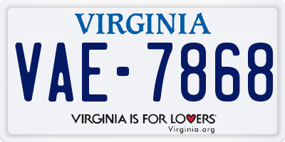 VA license plate VAE7868