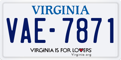 VA license plate VAE7871