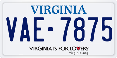 VA license plate VAE7875