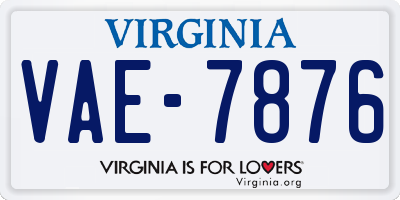VA license plate VAE7876