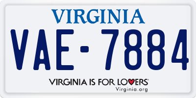 VA license plate VAE7884