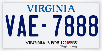 VA license plate VAE7888
