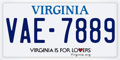 VA license plate VAE7889