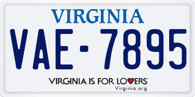 VA license plate VAE7895