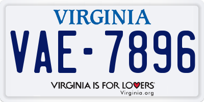 VA license plate VAE7896