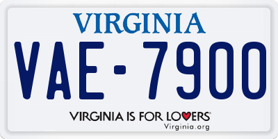 VA license plate VAE7900