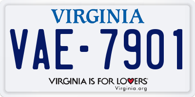 VA license plate VAE7901