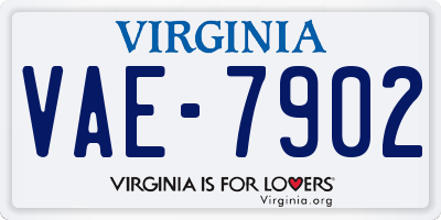 VA license plate VAE7902