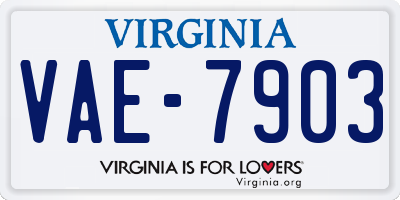 VA license plate VAE7903