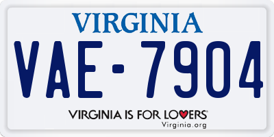 VA license plate VAE7904