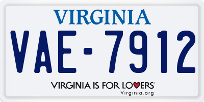 VA license plate VAE7912