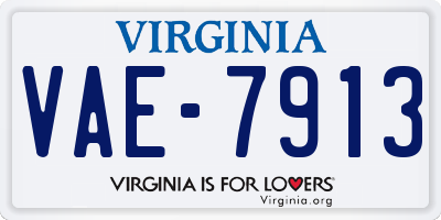 VA license plate VAE7913