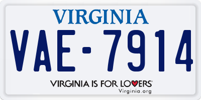VA license plate VAE7914