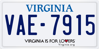 VA license plate VAE7915