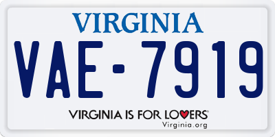 VA license plate VAE7919