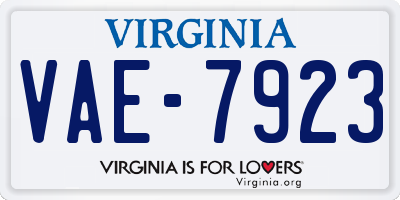 VA license plate VAE7923