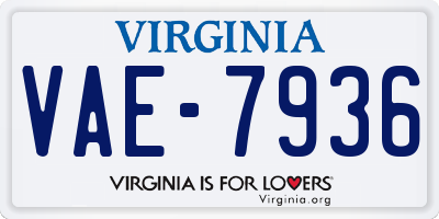 VA license plate VAE7936