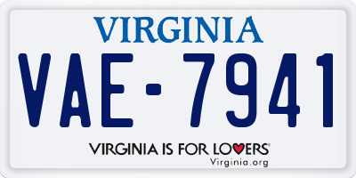 VA license plate VAE7941