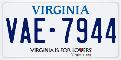 VA license plate VAE7944