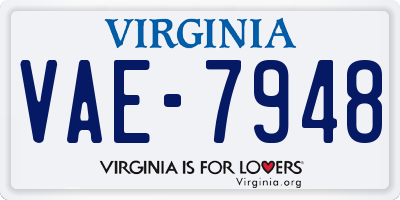VA license plate VAE7948