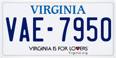 VA license plate VAE7950