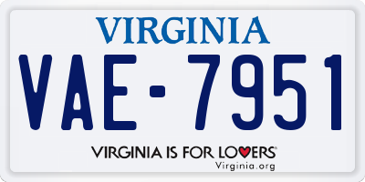 VA license plate VAE7951