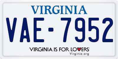 VA license plate VAE7952