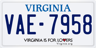 VA license plate VAE7958