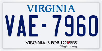 VA license plate VAE7960