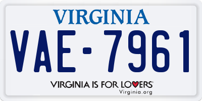 VA license plate VAE7961