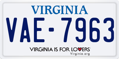 VA license plate VAE7963