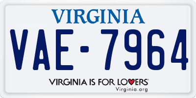 VA license plate VAE7964