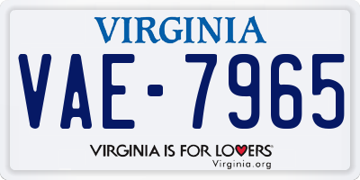 VA license plate VAE7965