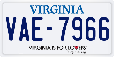 VA license plate VAE7966