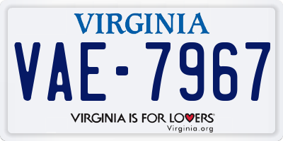 VA license plate VAE7967