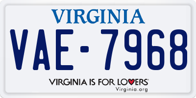 VA license plate VAE7968