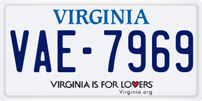 VA license plate VAE7969