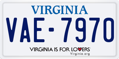 VA license plate VAE7970