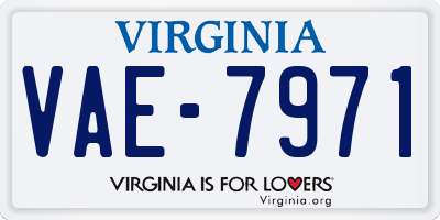VA license plate VAE7971