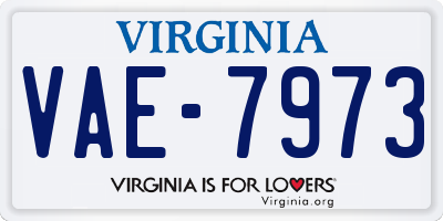VA license plate VAE7973