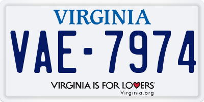 VA license plate VAE7974