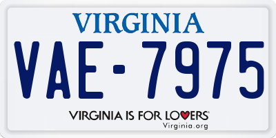 VA license plate VAE7975