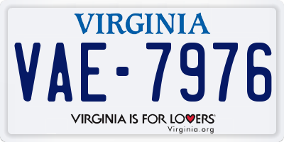 VA license plate VAE7976