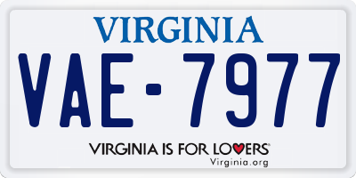 VA license plate VAE7977