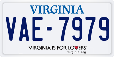 VA license plate VAE7979