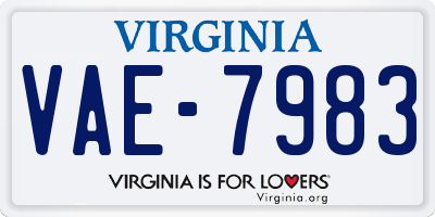 VA license plate VAE7983
